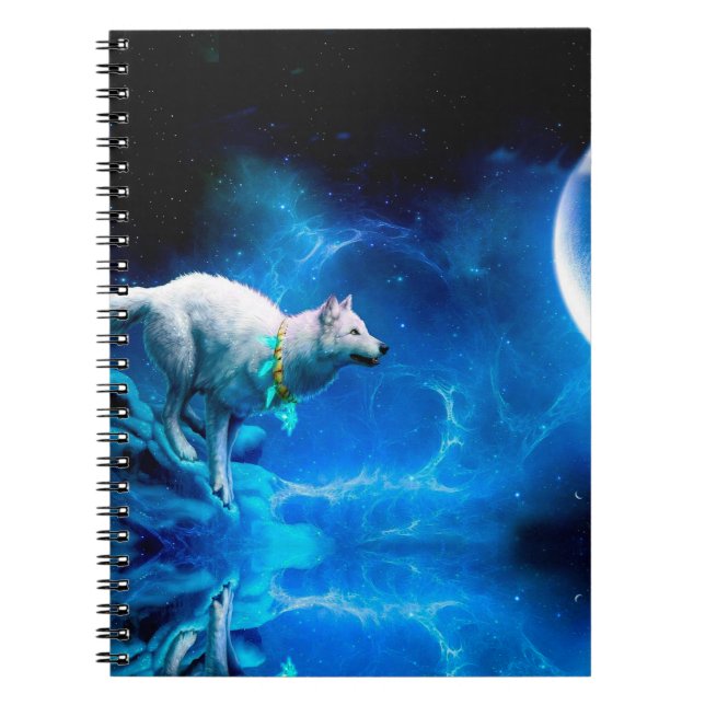 Carnet Indian wolf and the full moon (Devant)