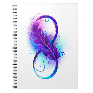 Carnet Infinity with purple feather