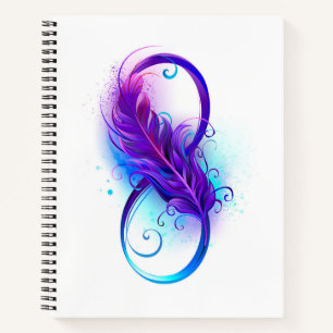 Carnet Infinity with purple feather
