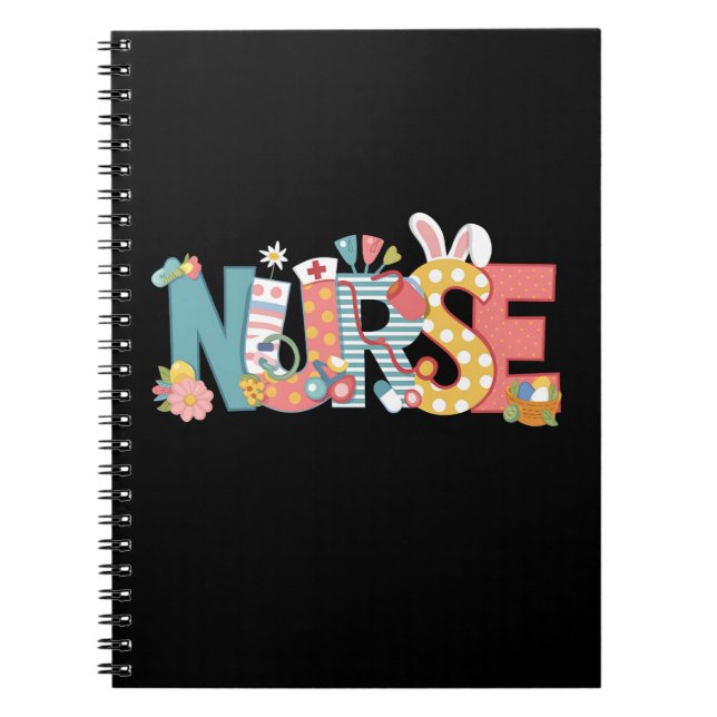 Carnet Infirmière de Pâques Stethoscope Lapin Oeufs lapin (Devant)