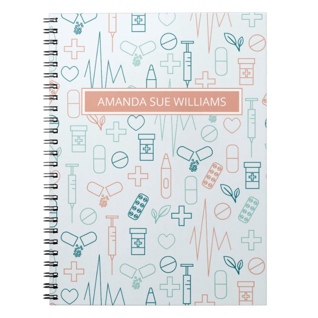Carnet Infirmière / Étudiant Médicale - Ajouter Votre Nom (Devant)