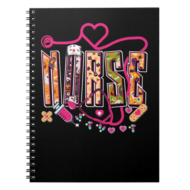 Carnet Infirmière Halloween Stethoscope Travailleur Médic (Devant)