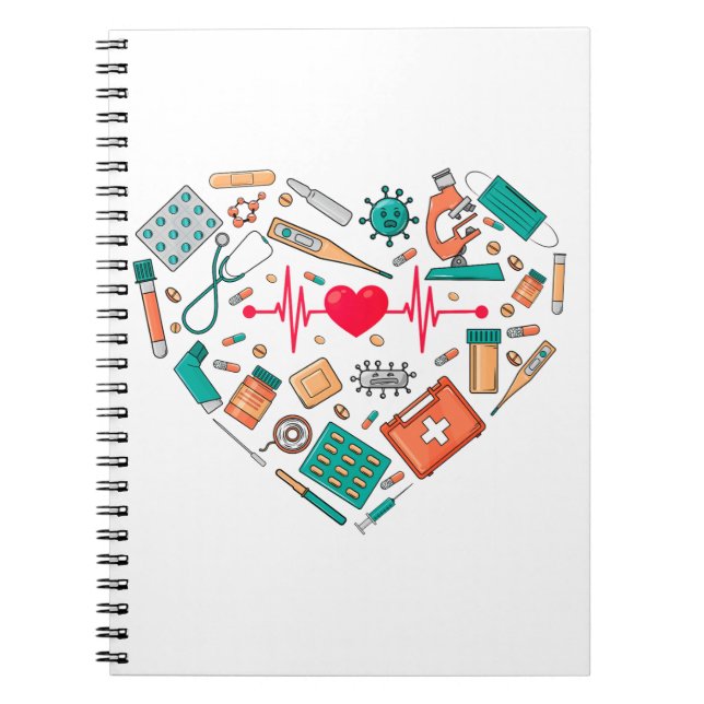Carnet Infirmière Infirmière Outil Coeur (Devant)
