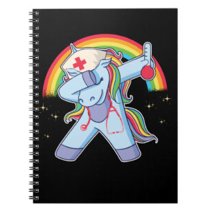 Carnet Infirmière magique Unicorne arc-en-ciel Stethoscop