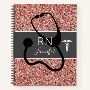 Carnet Infirmière Médicale Rose Gold Nom de la Parties sc