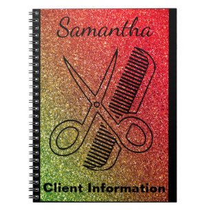 Carnet Information de client de salon de coloriste de