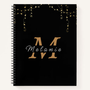 Carnet Initiale Black & Gold personnalisée