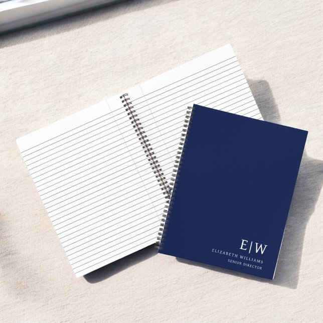Carnet Initiale de monogramme professionnel de bleu marin (Créateur téléchargé)