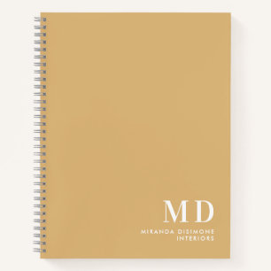 Carnet Initiales de monogramme professionnel beige