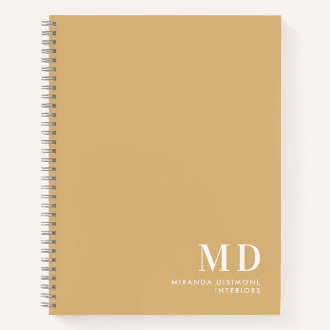Carnet Initiales de monogramme professionnel beige (Devant)