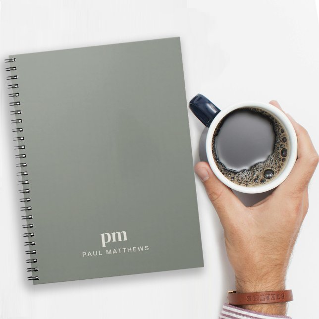 Carnet Initiales et nom du monogramme professionnel Sage  (Créateur téléchargé)