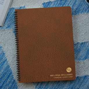 Carnet Initiales Monogrammes en cuir de culture classique