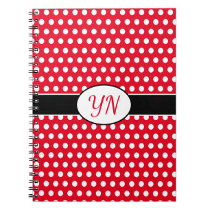 Carnet Initiales personnalisées Point Polka
