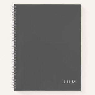 Carnet Initiales professionnelles minimes en gris