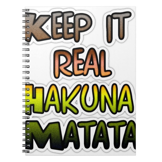 Carnet Inspiration Art "Keep It Real Hakuna Matata" (Devant)