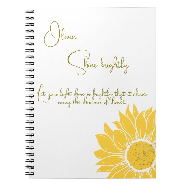 Carnet Inspirationnelle personnalisée brillante fille (Devant)