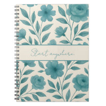 Carnet inspiré turquoise Floral