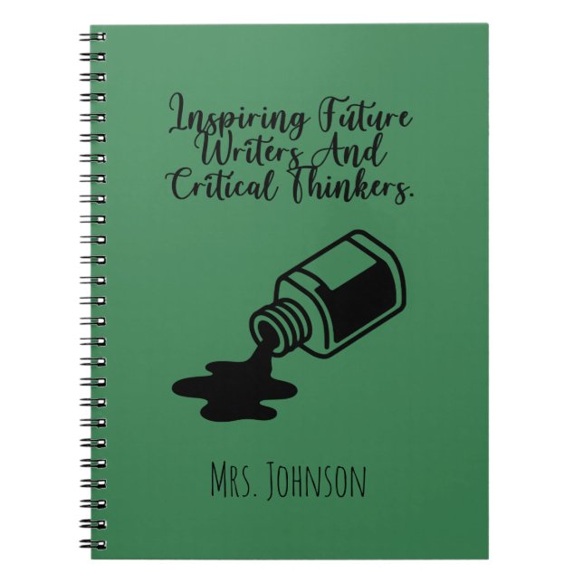 Carnet Inspiring Future Writers Critical Thinkers Teacher (Devant)