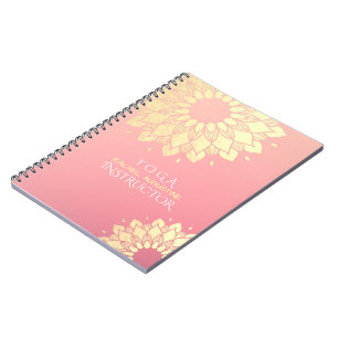 Carnet Instructeur de méditation Yoga Gold Mandala Fleurs