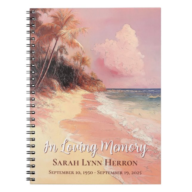 Carnet Invité commémoratif Pink Beach Sunset (Devant)