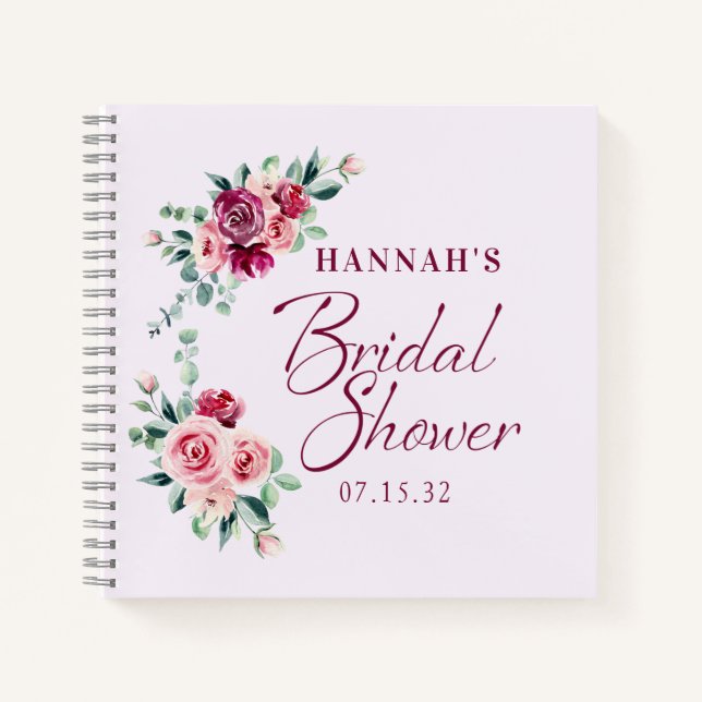 Carnet Invité de la douche de mariée gâteau floral bordea (Devant)