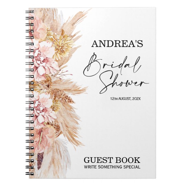 Carnet invité de la Fête des mariées Boho Floral B (Devant)