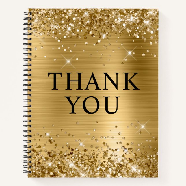 Carnet Invité du Merci Glittery Gold (Devant)