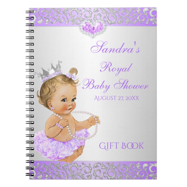 Carnet Invitée royale de princesse Lilac Silver Diamonds (Devant)