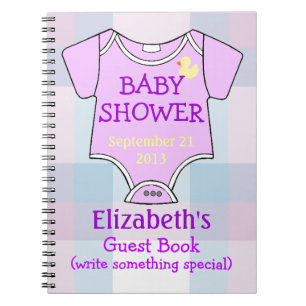 Carnet Invités pourpres de baby shower