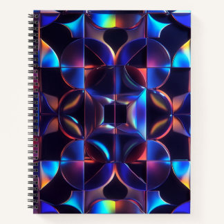 Carnet Iridescent Geometric Glow Spiral Notebook - Abstra