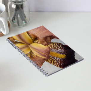 Carnet Iris barbu floral jaune et violet