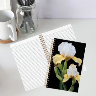 Carnet Iris blancs et jaunes Floral