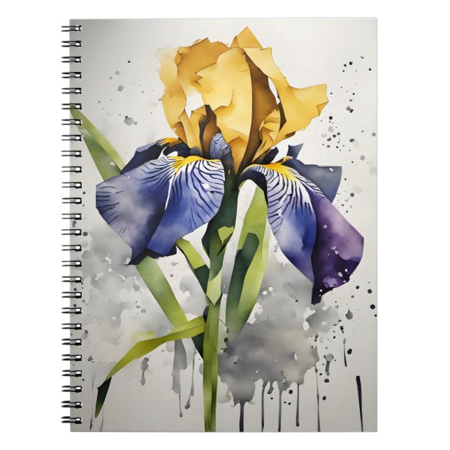 Carnet Iris - Fleurs aquarelles (Devant)