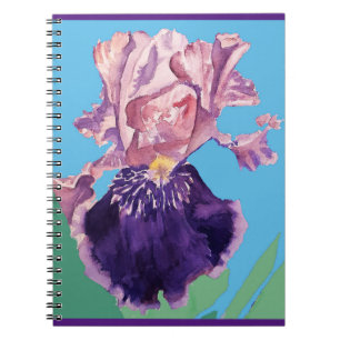 Carnet Iris iris glorieux violet fleurs d'aquarelle Art