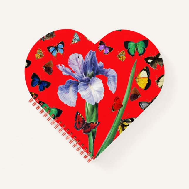 CARNET IRIS PARMI LES PAPILLONS COLORÉS (Devant)