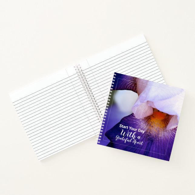 Carnet Iris Violet Avec Citation Gratte (Intérieur)