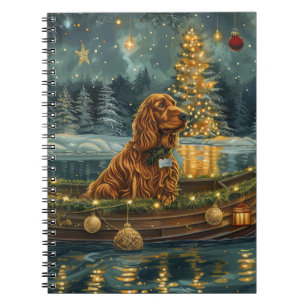 Carnet Irish Red Setter Christmas Festive Voyage