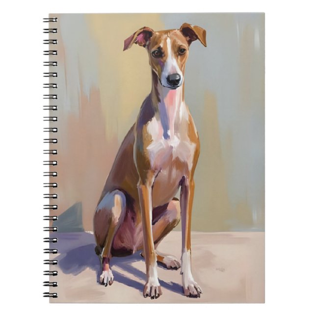 Carnet Italian Greyhound Dog Painting (Devant)