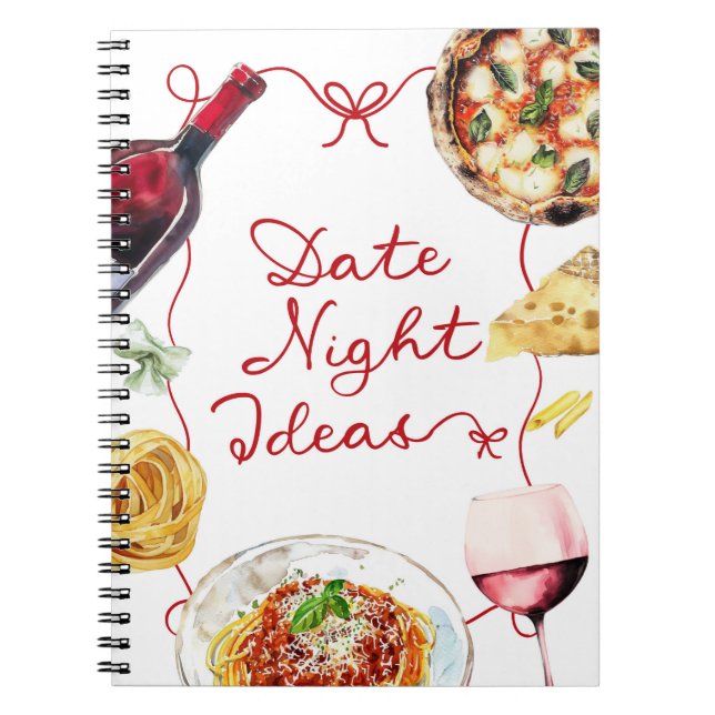 Carnet Italian Wine Pizza Date Night Ideas (Devant)