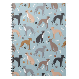 Carnet italien Greyhound Chig Bones and Paws