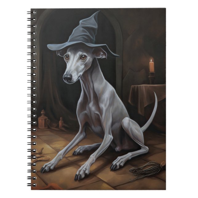 Carnet Italien Greyhound Citrouille Halloween effrayant (Devant)