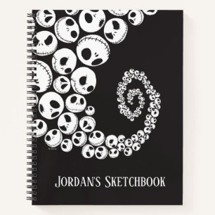 Carnet Jack Skellington Crâne Tourbillon Esquisse
