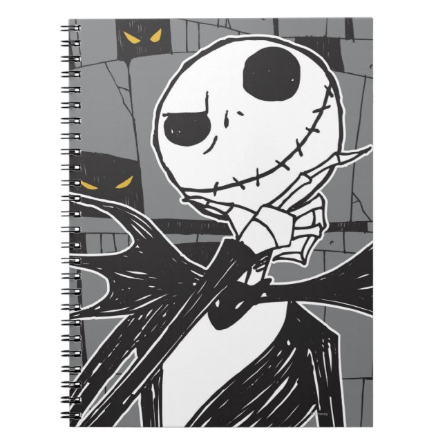 Carnet Jack Skellington | Éffrayant Arrière - plan oculai (Devant)