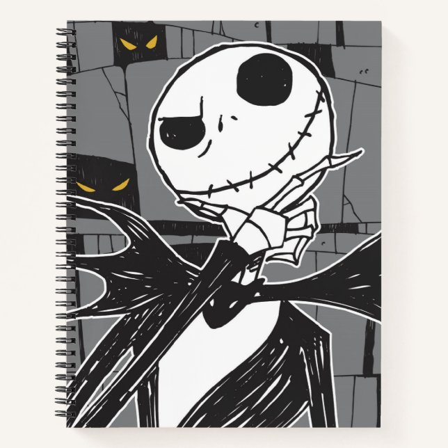 Carnet Jack Skellington | Éffrayant Arrière - plan oculai (Devant)