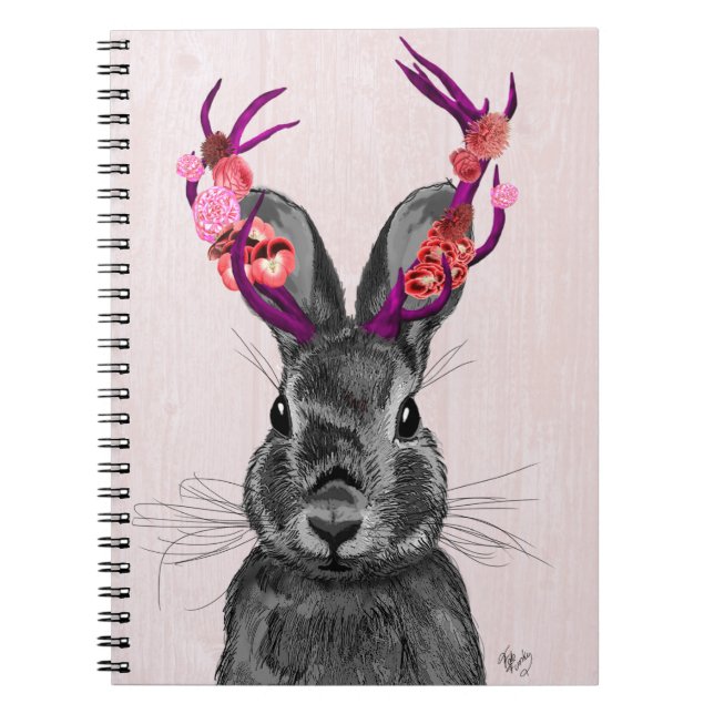 Carnet Jackalope avec Antlers roses 2 (Devant)