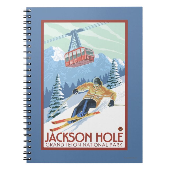 Carnet Jackson Hole, Wyoming Skier et Tramway (Devant)