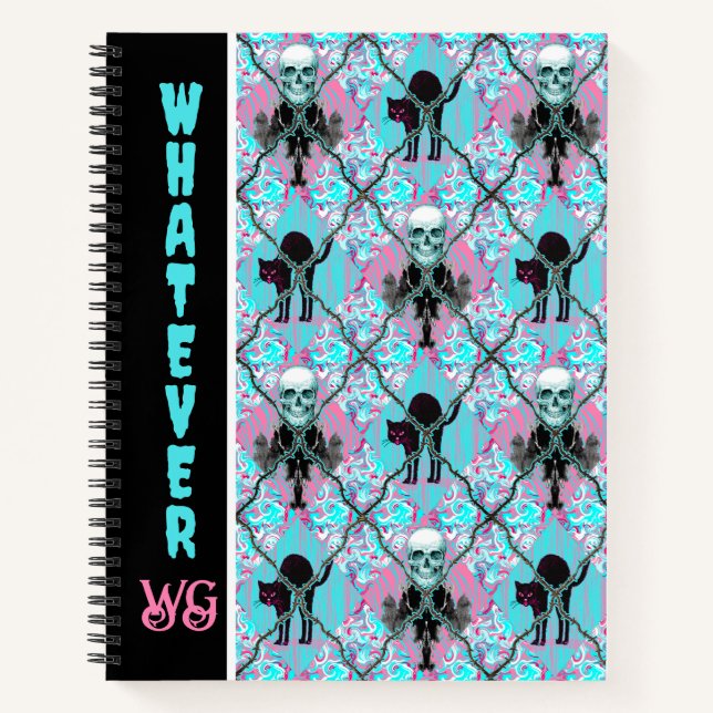 Carnet Jacquard Whimsigothique Rose & Turquoise Barbed (Devant)