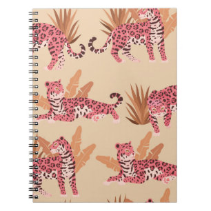 Carnet Jaguar rose : mignon Vintage sans joint