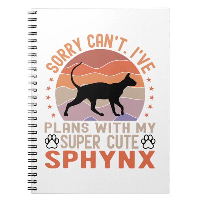Carnet J'ai des plans avec mon chat Sphynx (Devant)