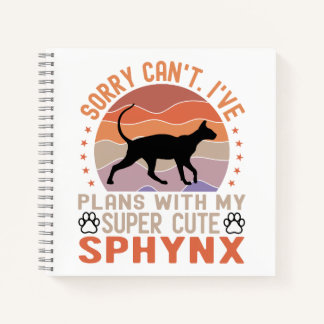 Carnet J'ai des plans avec mon chat Sphynx